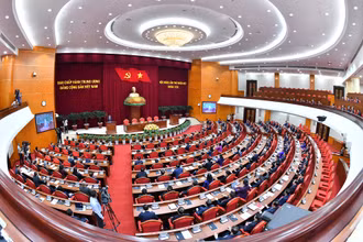 Phiên bế mạc Hội nghị lần thứ 11 Ban Chấp hành Trung ương Đảng khoá XIII. Ảnh: ĐĂNG KHOA