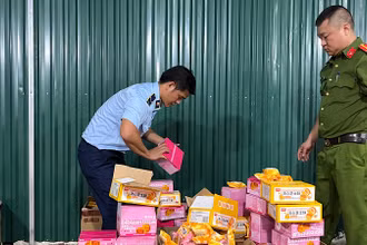 Lực lượng chức năng TP Hà Nội thu giữ hơn 4.500 chiếc bánh trung thu nhập lậu.