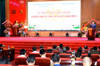 Lễ đón nhận Bằng công nhận đạt chuẩn mức độ 1 tại Trường Chính trị tỉnh Lào Cai.