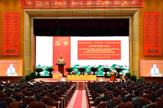 Quang cảnh buổi lễ ra mắt sách của Tổng Bí thư.