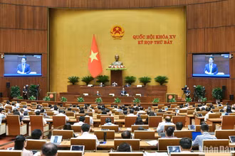 Quang cảnh phiên họp ở hội trường ngày 28/6. (Ảnh: ĐĂNG KHOA)