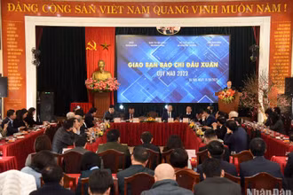 Quang cảnh giao ban báo chí đầu Xuân Quý Mão 2023 sáng 31/1. (Ảnh: TRẦN HẢI)