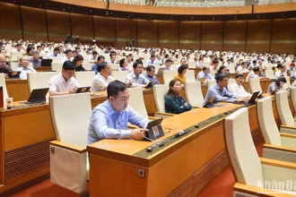 Các đại biểu Quốc hội dự phiên thảo luận ở hội trường sáng 30/5. (Ảnh: THỦY NGUYÊN)