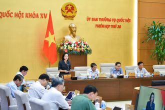 Phó Chủ tịch Quốc hội Nguyễn Thị Thanh điều hành nội dung phiên họp. 