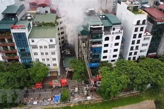 Hiện trường vụ cháy. (Ảnh: TTXVN)