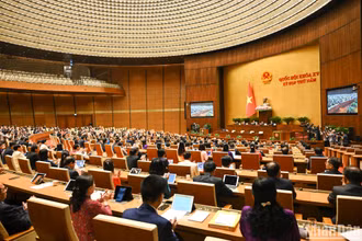 Quang cảnh phiên bế mạc Kỳ họp thứ 5, Quốc hội khóa XV. (Ảnh: DUY LINH)