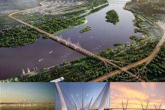 Phương án đạt giải Nhất cuộc thi kiến trúc cầu Thượng Cát.