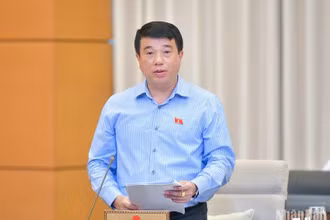 Chủ tịch Hội đồng Dân tộc của Quốc hội Y Thanh Hà Niê Kđăm, Phó Trưởng đoàn Thường trực Đoàn giám sát báo cáo tại phiên họp chiều 17/8. (Ảnh: DUY LINH)