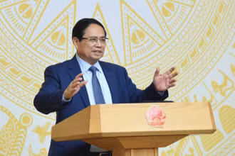 Thủ tướng Phạm Minh Chính phát biểu ý kiến kết luận phiên họp thứ hai của Ban Chỉ đạo. (Ảnh: TRẦN HẢI)