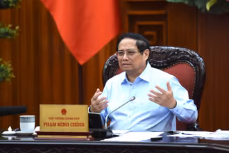 Thủ tướng Phạm Minh Chính phát biểu ý kiến tại cuộc họp. (Ảnh: Trần Hải)