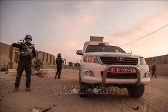Lực lượng MINUSMA tuần tra tại Timbuktu, Mali. (Ảnh tư liệu: AFP/TTXVN)