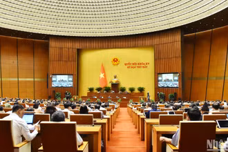 Quang cảnh phiên họp của Quốc hội chiều 21/5. (Ảnh: THỦY NGUYÊN)
