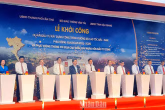 Nghi thức khởi công dự án.