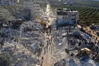 Quang cảnh làng Besnaya tại tỉnh Idlib do lực lượng nổi dậy kiểm soát, ngày 7/2/2023. (Ảnh: Reuters)