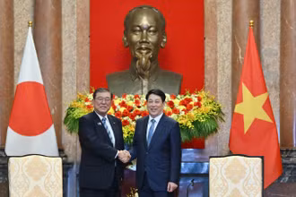 Chủ tịch nước Lương Cường tiếp Thủ tướng Nhật Bản Ishiba Shigeru. 