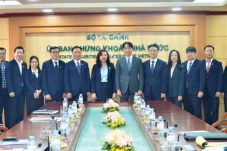 Các đại diện của UBCKNN và FSC chụp ảnh lưu niệm