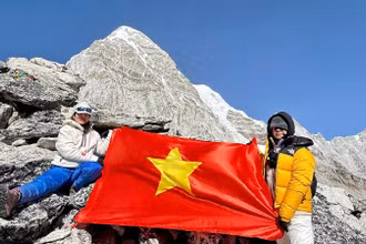 Dấu ấn trên đỉnh Kala Patthar.