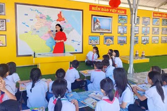 Mô hình trải nghiệm giáo dục lịch sử địa phương ở Trường tiểu học Đỉnh Bàn.