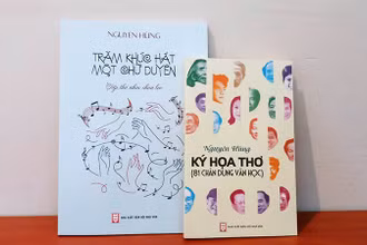 Bìa hai tác phẩm mới của nhà thơ Nguyên Hùng.