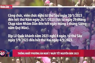 Thống nhất phương án nghỉ 7 ngày Tết Nguyên đán 2023