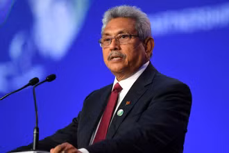 Ông Gotabaya Rajapaksa phát biểu tại COP26 diễn ra ở Anh, ngày 1/11/2021. (Ảnh: Reuters)