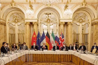 Toàn cảnh đàm phán khôi phục thỏa thuận hạt nhân Iran tại Vienna, Áo, ngày 9/12/2021. (Ảnh: AFP/TTXVN)