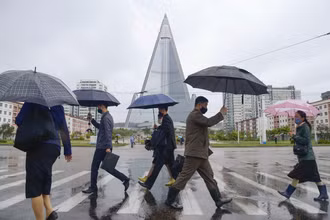 Một góc thủ đô Bình Nhưỡng, ngày 15/5/2020. (Ảnh: Kyodo)
