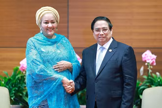 Thủ tướng Chính phủ Phạm Minh Chính tiếp Phó Tổng Thư ký Liên hợp quốc Amina Mohammed