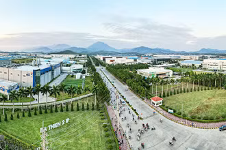 Với hạ tầng đồng bộ, cảnh quan đẹp, Khu công nghiệp Bá Thiện II (Vĩnh Phúc) hấp dẫn nhà đầu tư. (Ảnh: KHÁNH LINH)