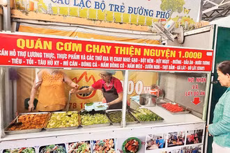 Quán cơm chay thiện nguyện 1.000 đồng ở quận Ninh Kiều, thành phố Cần Thơ.