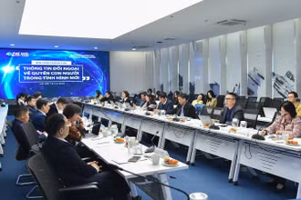 Toàn cảnh Hội thảo khoa học thông tin đối ngoại về quyền con người trong tình hình mới.