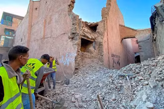 Động đất phá hủy nhiều ngôi nhà tại Maroc. (Ảnh REUTERS)