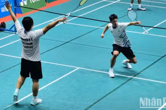 Đình Mạnh và Đình Hoàng vào chung kết đôi nam Giải cầu lông Ciputra Hanoi - Vietnam International Challenge 2025