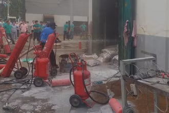 Hiện trường khu vực xảy ra vụ cháy.