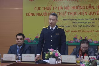 Lãnh đạo Cục Thuế Hà Nội phát biểu tại Hội nghị.
