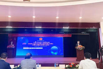 Ông Đặng Hải Dũng, Phó Cục trưởng Cục Đổi mới sáng tạo, Chuyển đổi xanh và Khuyến công, Bộ Công thương phát biểu tại Lễ phát động. (Ảnh: LÊ CHI) 
