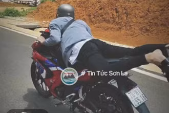 Hình ảnh vi phạm trật tự an toàn giao thông được Q.V.S đăng tải lên mạng xã hội.