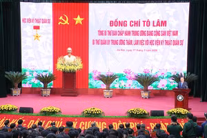 [Video] Tổng Bí thư Tô Lâm: Học viện Kỹ thuật quân sự phát huy tinh thần “đoàn kết, bản lĩnh, đổi mới, sáng tạo, trí tuệ, phát triển”