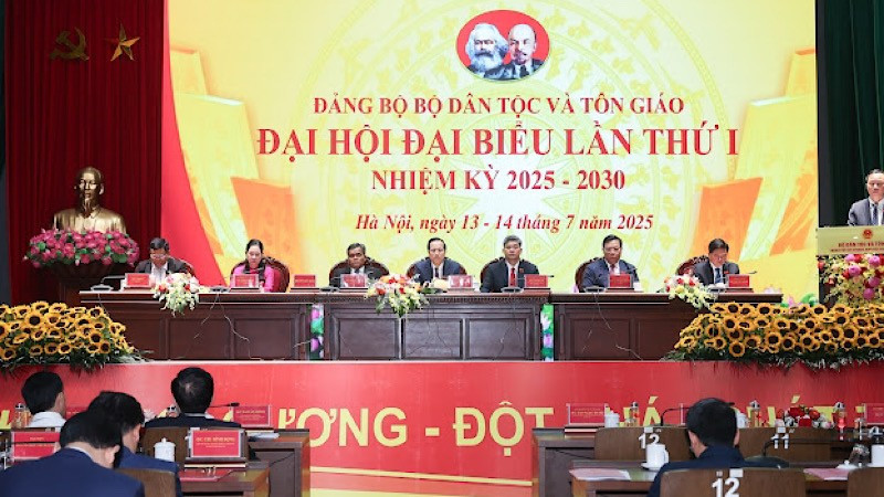 Toàn cảnh Đại hội đại biểu Đảng bộ Bộ Dân tộc và Tôn giáo lần thứ nhất nhiệm kỳ 2025-2030. (Ảnh: LÊ ANH DŨNG)