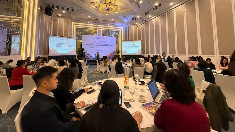 Toàn cảnh Hội nghị công bố Báo cáo quốc gia 30 năm thực hiện Tuyên bố và Cương lĩnh hành động Bắc Kinh tại Việt Nam.