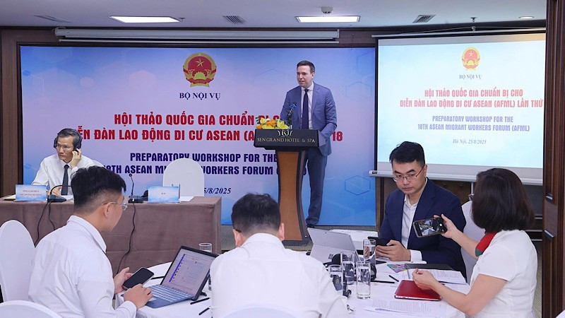 Toàn cảnh Hội thảo quốc gia chuẩn bị cho Diễn đàn Lao động di cư ASEAN lần thứ 18. 
