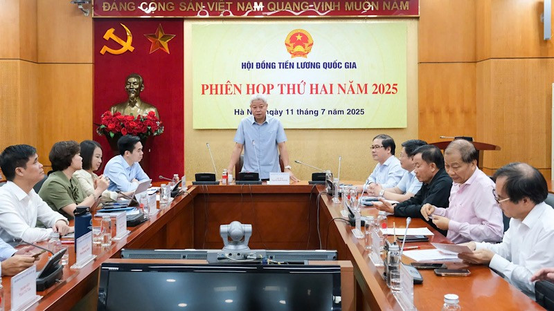 Toàn cảnh phiên họp thứ 2 năm 2025 của Hội đồng Tiền lương quốc gia.