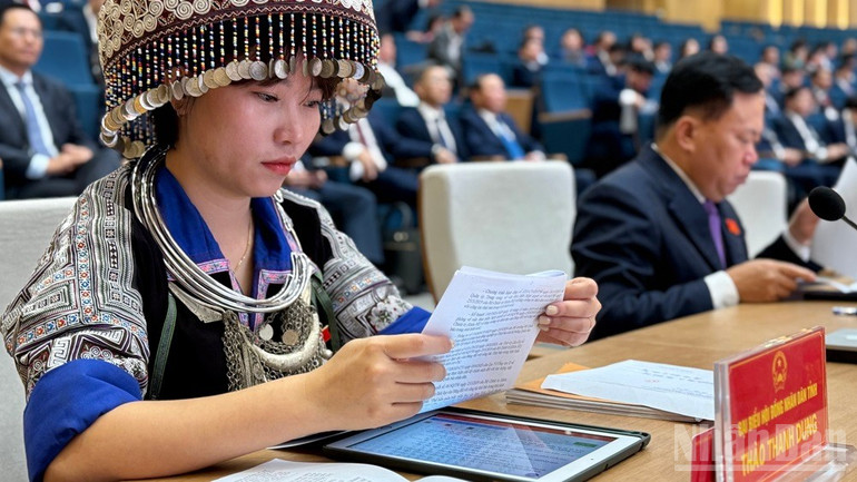 مندوبین اجلاس میں پیشکش کا مطالعہ کر رہے ہیں۔ ndo_br_img-8108.jpg