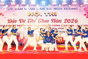 Hội thi Dân vũ thể thao năm 2026 xã Nghi Dương. 
