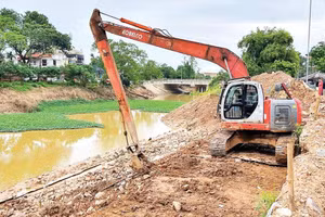 Nhiều tuyến đê được thi công, gia cố nhằm ứng phó thời tiết xấu mùa mưa bão.