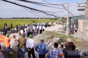 Khu vực tổ chức cưỡng chế thu hồi đất phục vụ phát triển Khu kinh tế Thái Bình.