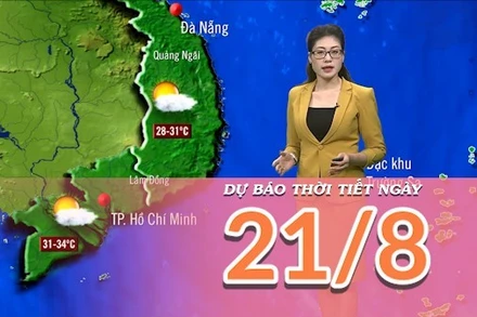 [Video] Dự báo thời tiết ngày 21/8/2025: Nhiệt tăng ở cả Bắc Bộ và Trung Bộ 