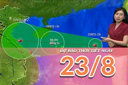 [Video] Dự báo thời tiết ngày 23/8/2025: Mưa dông ở vùng núi Bắc Bộ