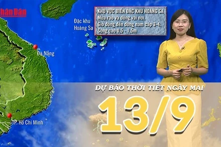 [Video] Dự báo thời tiết đêm nay và ngày mai 13/9/2025: Mưa dông tiếp diễn về đêm 