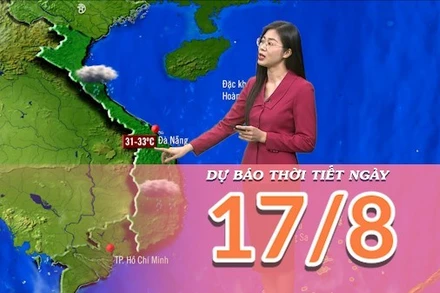 [Video] Dự báo thời tiết ngày 17/8/2025: Mưa dông trên diện rộng ở Bắc Bộ và Trung Bộ